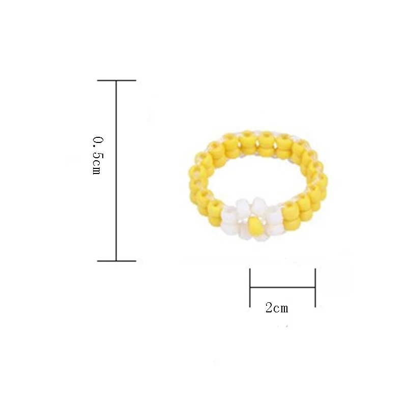 Модное Трендовое корейское кольцо ручной работы многоцветное маленькое желтое