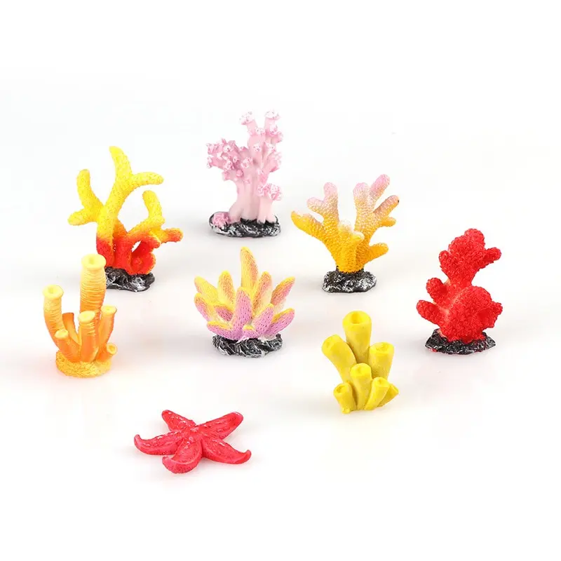 

Colorful Resin Aquarium Artificial Coral Decoration Fish Tank Coral Stone Landscape Fairy Garden Ornament Aquarium Accessories