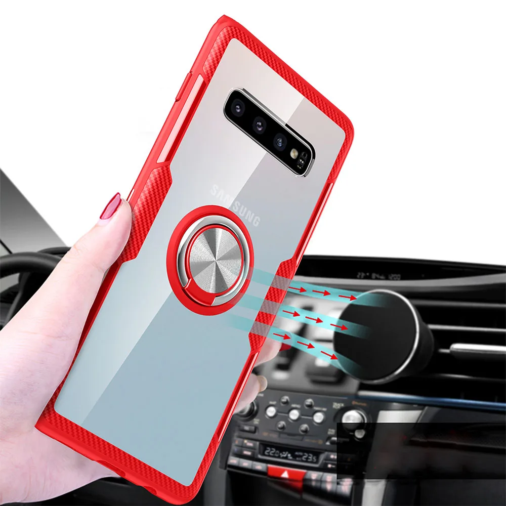 Clear Magnetic Car Holder Phone Case For SamSung Galaxy Note10 9 Plus S10 Lite S9 Cover |
