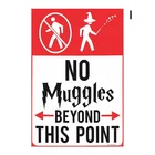 Винтажные металлические наклейки No Muggles Beyond This Point, оловянные знаки, картины для паба, клуба, галереи, декоративная пластина 30X20 см