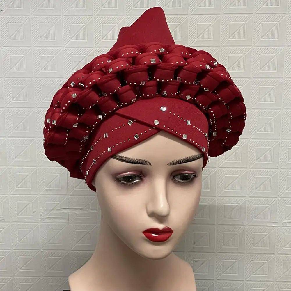 Последний дизайн Африканский автомобильный головной убор Gele нигерийская