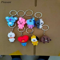 8pcsset korean youth league cartoon doll keychain high quality small gift bag key ring wholesale free shipping
