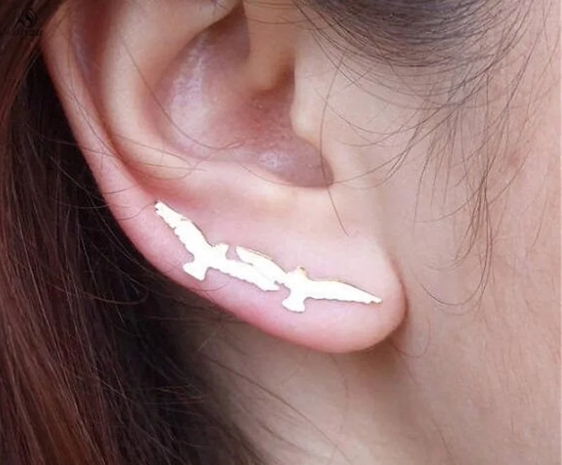 Очаровательные серьги Jisensp с крошечными голубями на гусеничном ходу для женщин