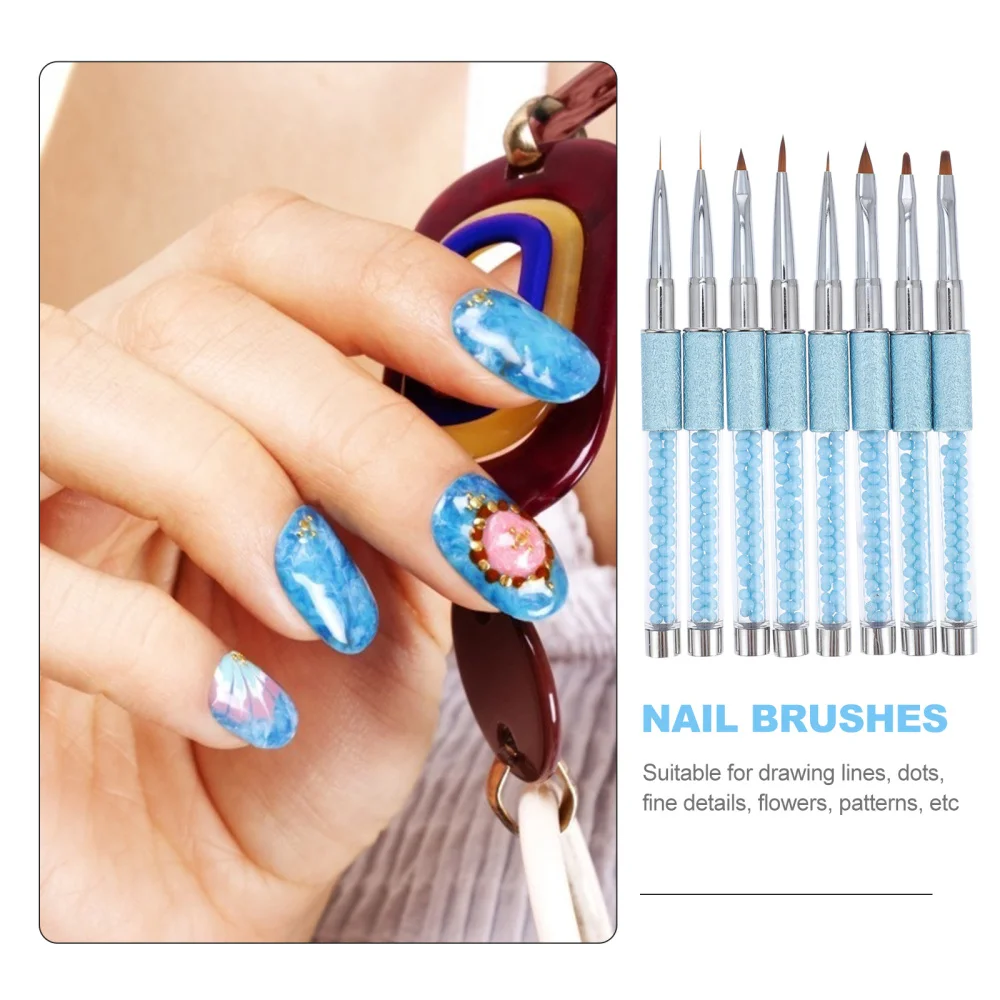 

8pcs Nail Art Pen Kit Acrylic Nail Art Drawing Brushes Nail Painting Brushes