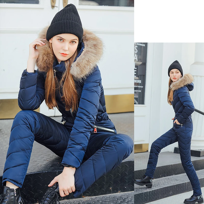 SAENSHING цельный лыжный костюм для женщин зимний теплый ветрозащитный комбинезон