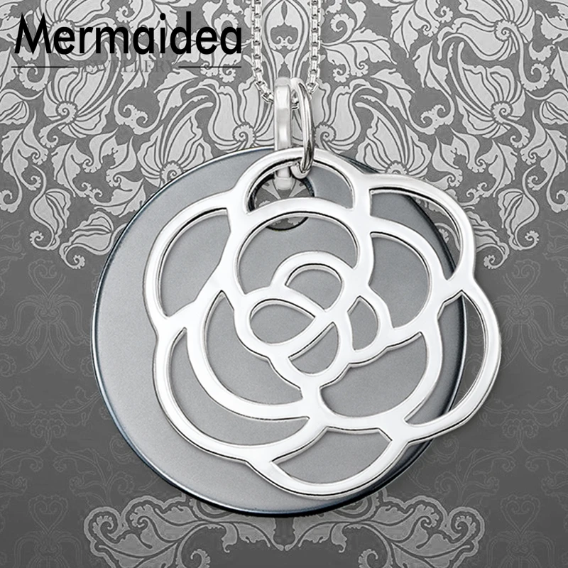 Цепочка из звеньев с подвеской ожерелье цветочным орнаментом модное