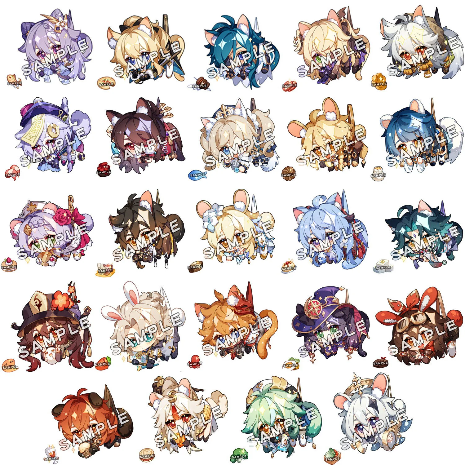 

24Pcs/Lot Anime Genshin Impact Acrylic Keychain Venti HuTao Xiao Zhongli Diluc Cartoon Figure Bag Pendant Keyring Gift Wholesale