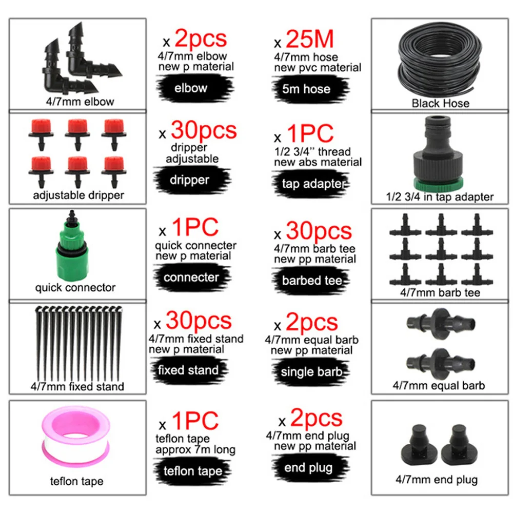 Регулируемый водяной микро-оросительный комплект автоматический капельный