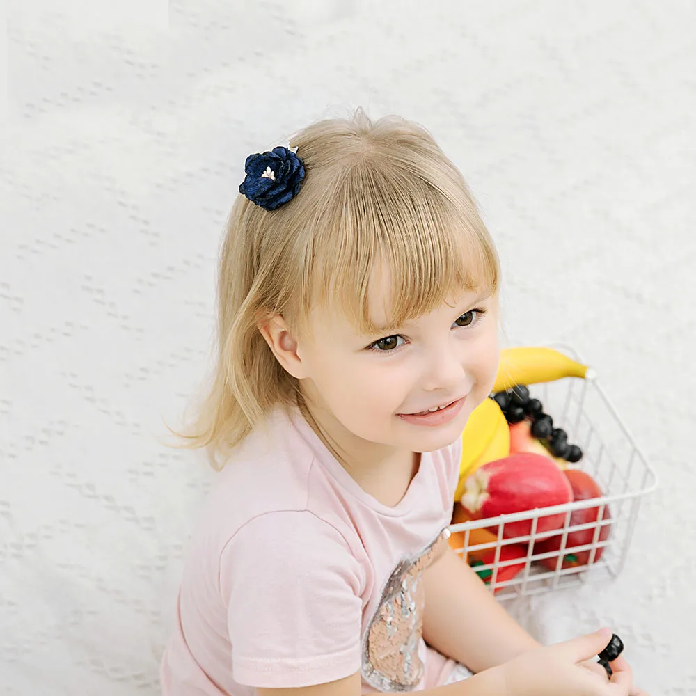 Милые цветочные зажимы для волос детей элегантные хлопковые кружевные ленты