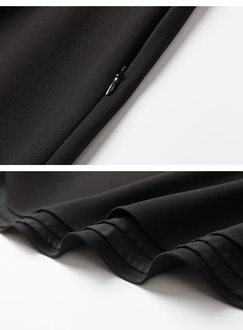 

New 2021 Arrival Spring Latest Casual V Neck Black A Line Patchwork Dress for Women