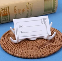 100pcslot wedding decoration resin antler place card holder for wedding favors supplies wholesale sn981