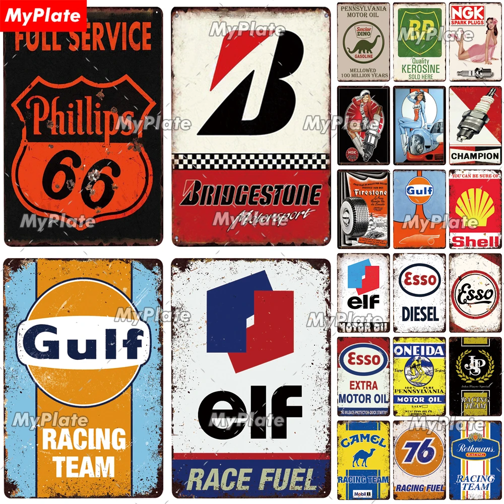 Металлический знак гоночного топлива фотоэлемент мотор масло жестяной