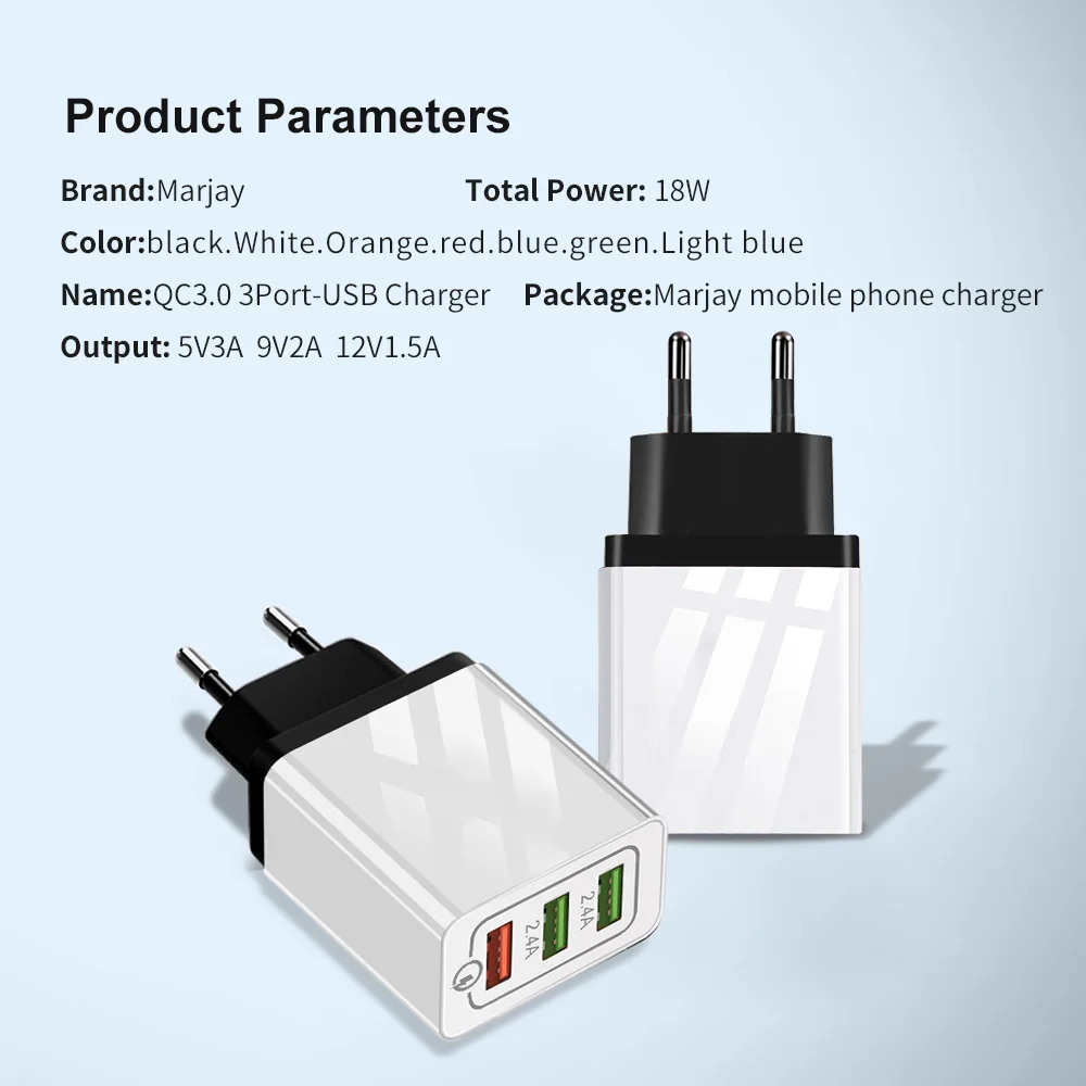 Зарядное устройство с 3 USB портами QC 0|Зарядные устройства для телефонов| |