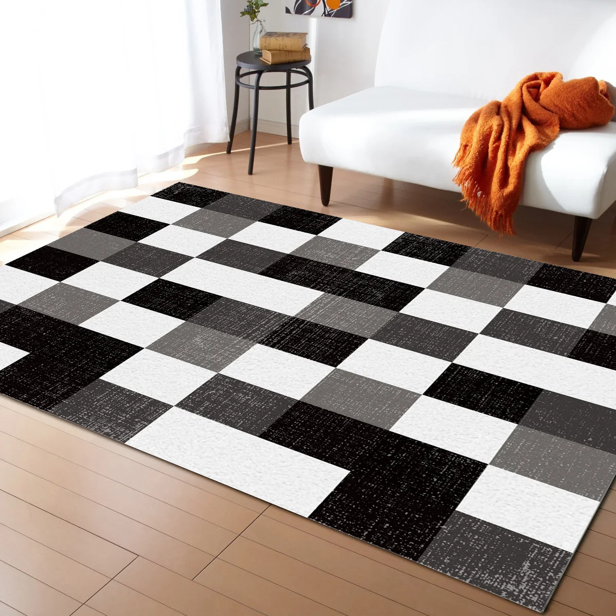 

Geometry Retro Lattice Rectangle Carpets for Living Room Bedroom Area Rug Kids Room Play Mat 3D Printed Home Large Carpet