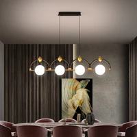 modern creative led chandelier black add gold dining room island long pendant lamp restaurant bar coffee shop deco hanging light