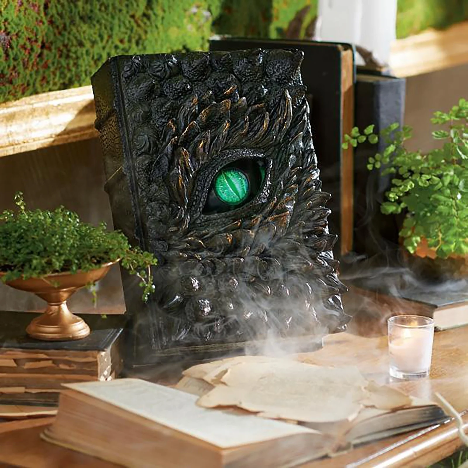 Libro de drag&oacute;n animado de lujo para Halloween, decoraci&oacute;n para el hogar, sala de estar, dormitorio, regalos, fiesta de m&aacute;scaras de miedo, accesorios de Cosplay-0