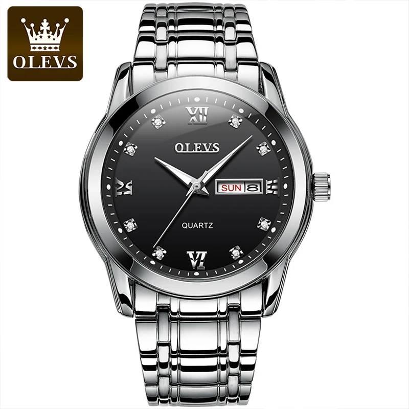 OLEVS New Quartz Men's HD Luminous 30 Meter Water Resistant Watch Digital Scale Simple Business Single Calendar Watches 8691 | Наручные