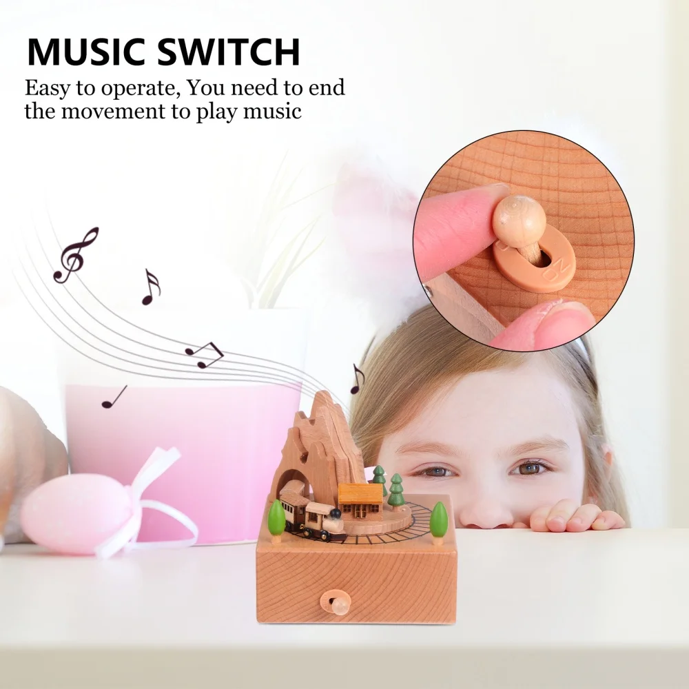 

1pc Wooden Craft Creative Box Cartoon Roller Coaster Desktop Ornament
