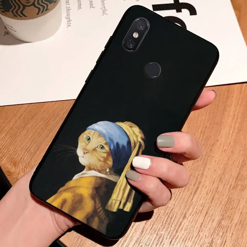 

Cat retro Art Aesthetics luxury design Phone Case shell For Xiaomi Redmi note 7 8 9 t k30 max3 9 s 10 pro lite