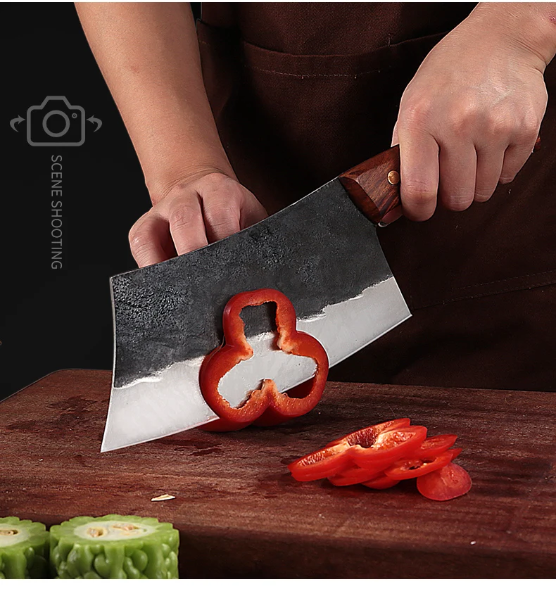 DENGJIA КИТАЙСКИЙ ручной работы кухонный нож из углеродной стали овощные ножи и мясник нож для нарезки тонкая ручка ручной работы