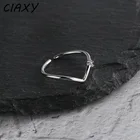 CIAXY 925 пробы серебряные геометрические волнистые кольца для женщин индивидуальные инкрустированные цирконием Открытое кольцо Простые Ювелирные изделия