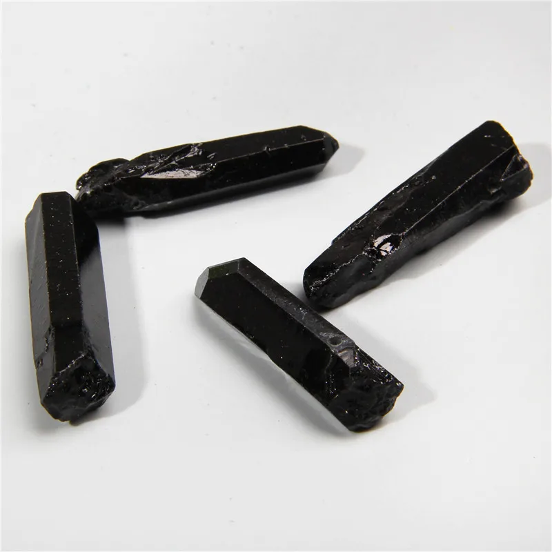 10 шт. черные бусины палочки кулон необработанные кристаллы друзы кварцевые точки