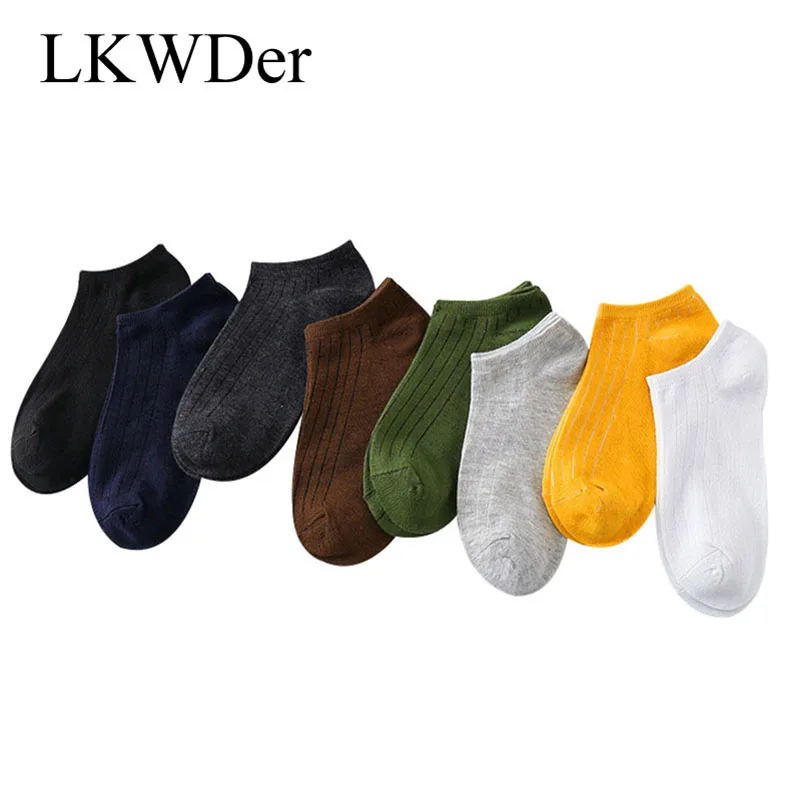 LKWDer, 10 пар, мужские носки, весна-лето, корейский стиль, 8 цветов, модные, невидимые, носки-лодочки, дышащие, японский, студенческий стиль, Sox Mieas