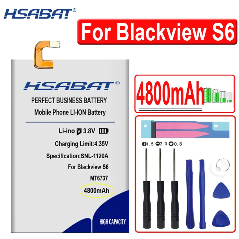 Фото Аккумулятор HSABAT 3950 мАч-4800 мАч 416078PH для Blackview S8 S 8 MTK6750T, 5,7 дюйма, аккумуляторы 4800 мАч для Blackview S6 №2