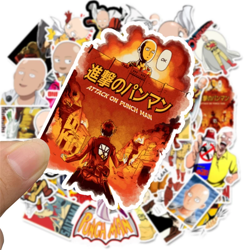 Pegatinas de grafiti de la serie ONE PUNCH MAN para port&aacute;til, Maleta, motocicleta, refrigerador, accesorios de coche, pegatina de estilo de juguete, 49 Uds. Por lote-3