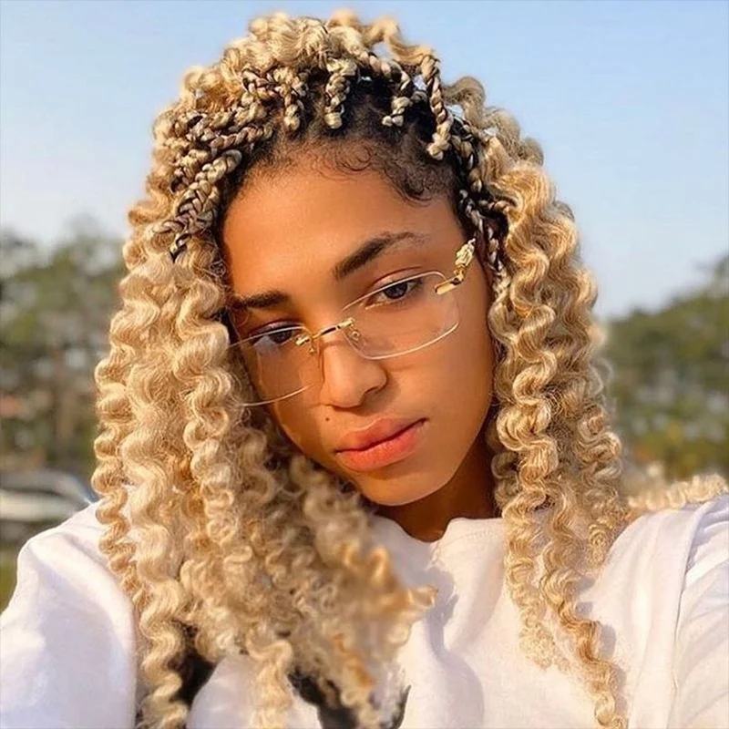 Солнцезащитные очки без оправы для мужчин и женщин Модные Винтажные брендовые