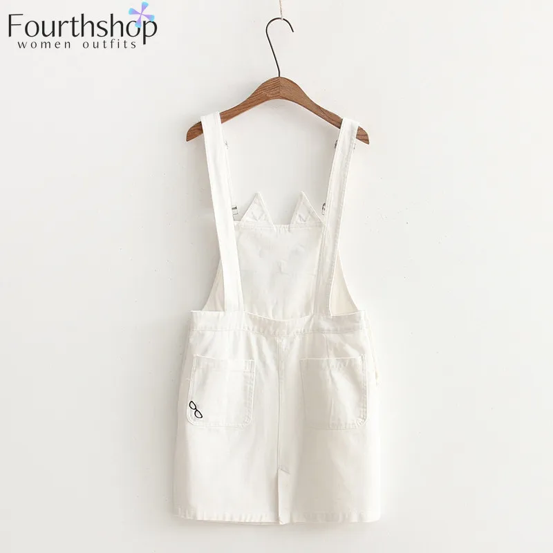 2021 Summer Suspender Denim Dress Women Strap Sundress Cartoon Kawaii Cute Cat Embroidery Japan Style Mori Girl Jeans Dresses | Женская