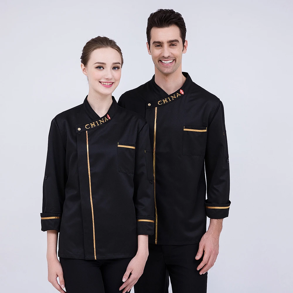 Униформа шеф-повара для женщин и мужчин куртка с длинным рукавом кухни ресторана