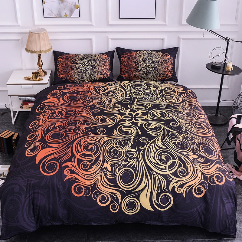 Набор постельного белья в богемном стиле с 3D цветочным принтом Стрекоза слон