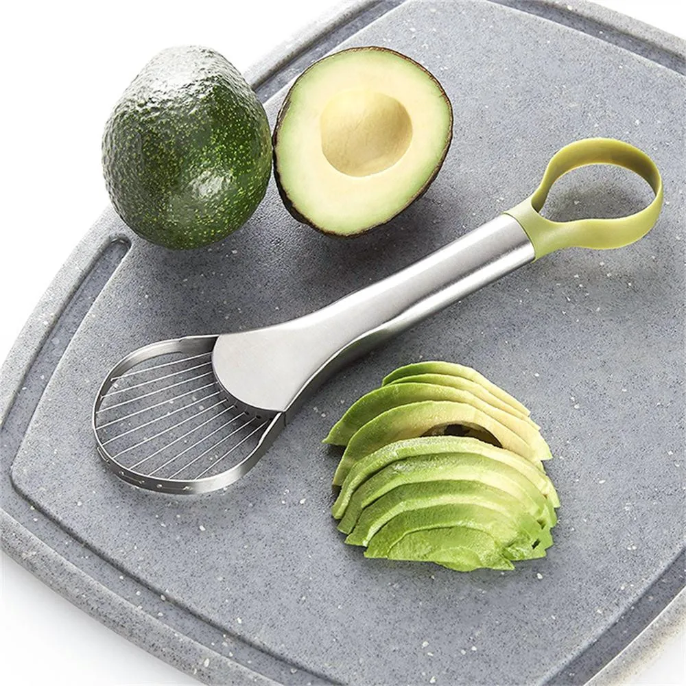 

2020 New Arrival Multifunctional 2 In 1 Avocado Cutter Slicer Peeler Scoop Slices Kitchen Tool Fruit Vegetable Shredder#D