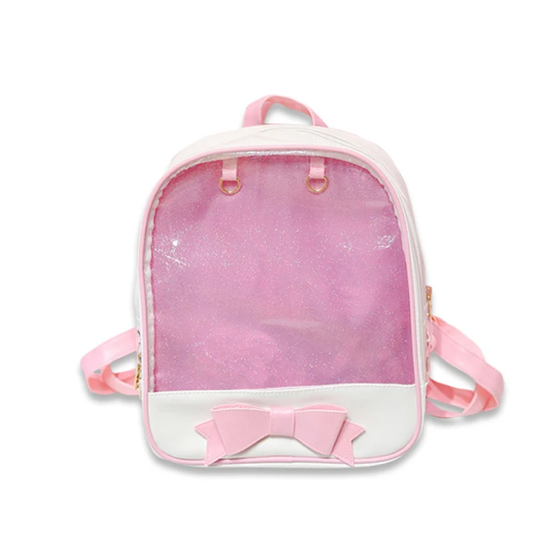 Pink Прозрачный рюкзак с бантом Itabags, школьные сумки для девочек-подростков, дизайнерские сумки Ita Bookbag Bolsa - Цвет: Pink