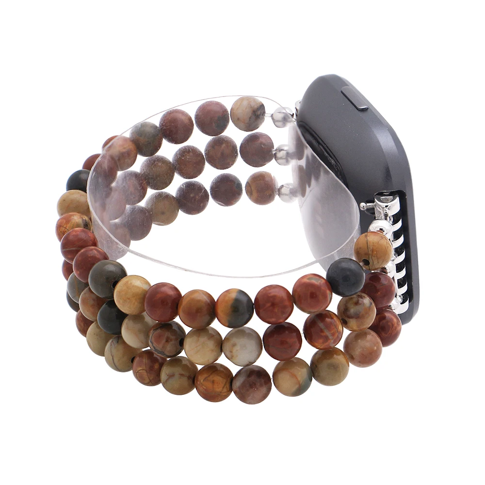 

Fashion Picasso Beads Watchbands For Fitbit Versa/Versa 2/Versa Lite Smart Watch Handmade Elastic Women Watch Strap Wristband