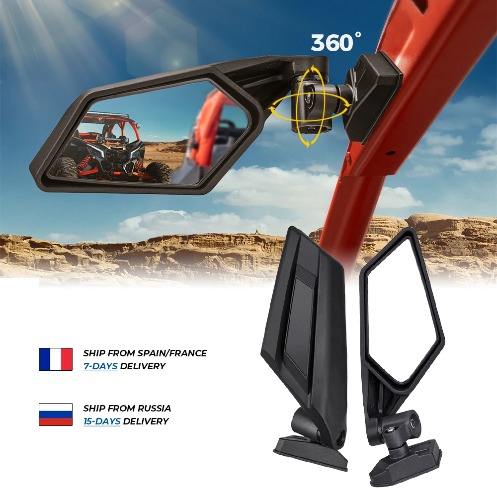 Зеркала бокового вида KEMiMOTO UTV регулируемое зеркало заднего для Can Am Maverick X3 Max R Suzuki