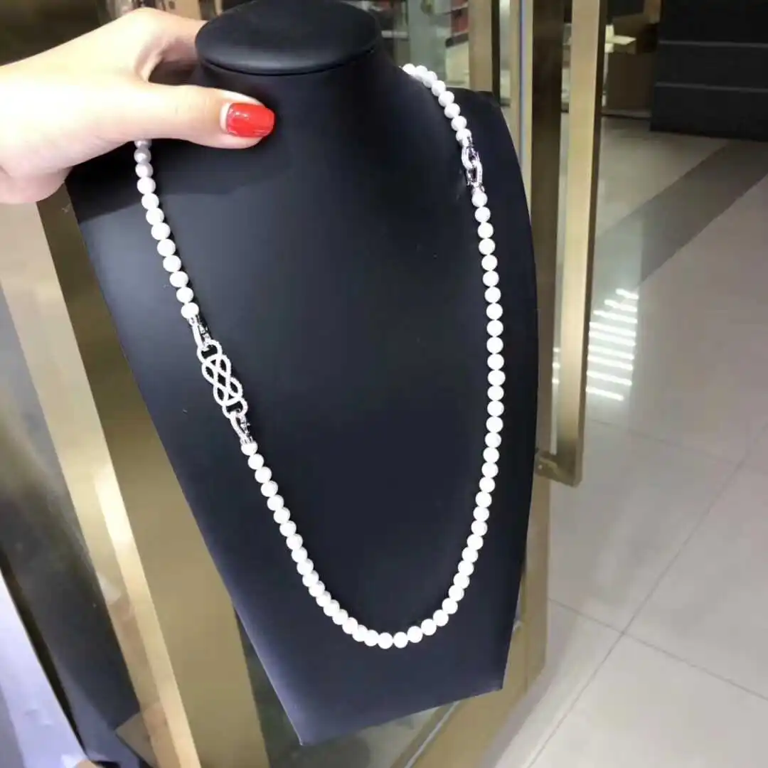 

Hot sell 17-18inch 8-9mm white natural freshwater pearl necklace long chain fine jewelry