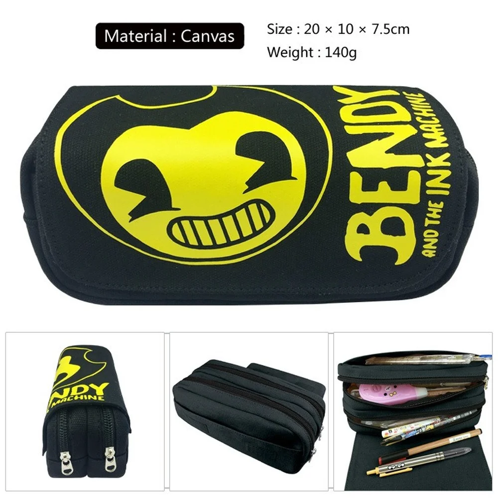 

Kids Bendy Canvas Pencil Case Pen Bag the Ink Machine Wallet Purse Card Holder Multifunction for Students