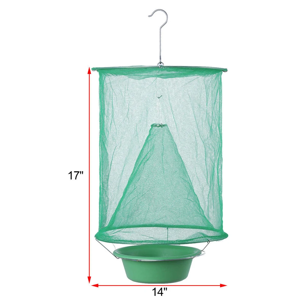 

1/2/4/6PCS Pest Control Reusable Hanging Fly Catcher Killer Flies Flytrap Zapper Cage Net Trap Garden Home Dropshipping