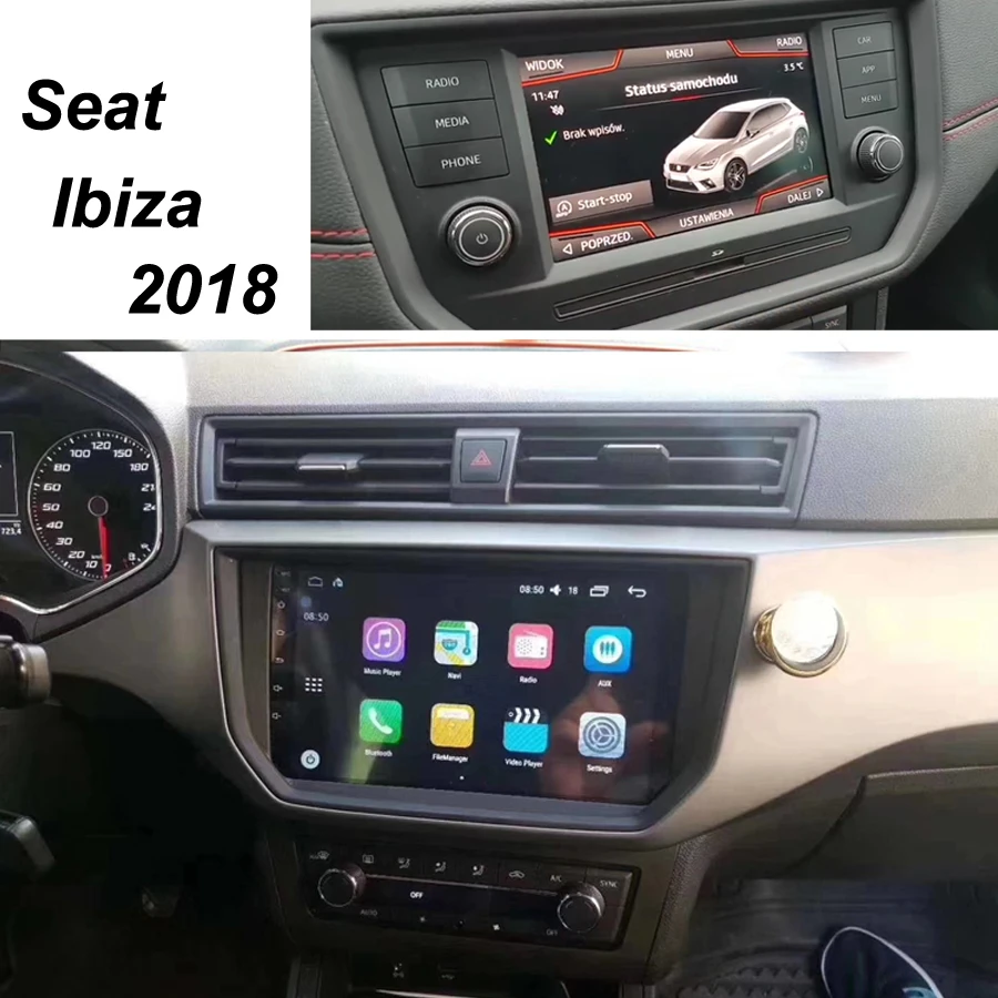 Автомобильный мультимедийный Dvd-плеер 64 ГБ Android 10 0 2Din GPS для Seat Ibiza 2018 2019 Авторадио