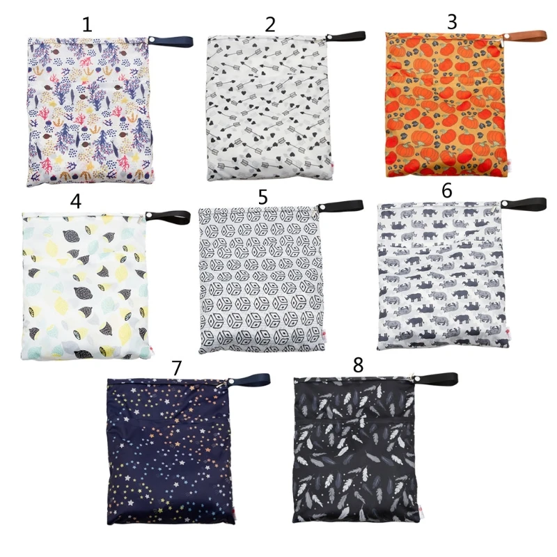 Bolsa impermeable reutilizable para pa&ntilde;ales, bolsas de pa&ntilde;ales de bolsillo impresas, PUL de viaje, bolsa de pa&ntilde;ales de 40x33cm-1