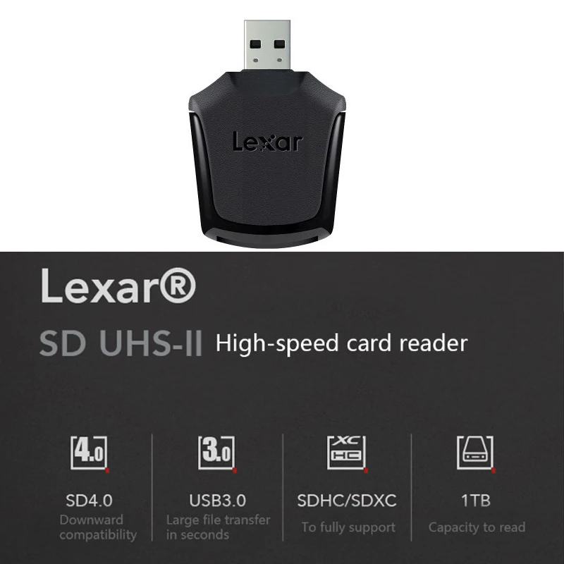 Горячее предложение Lexar SD кард-ридер SD SDXC Высокоскоростной USB 3,0 кард-ридер UHSII кард-ридер для 1667X 2000X карты памяти
