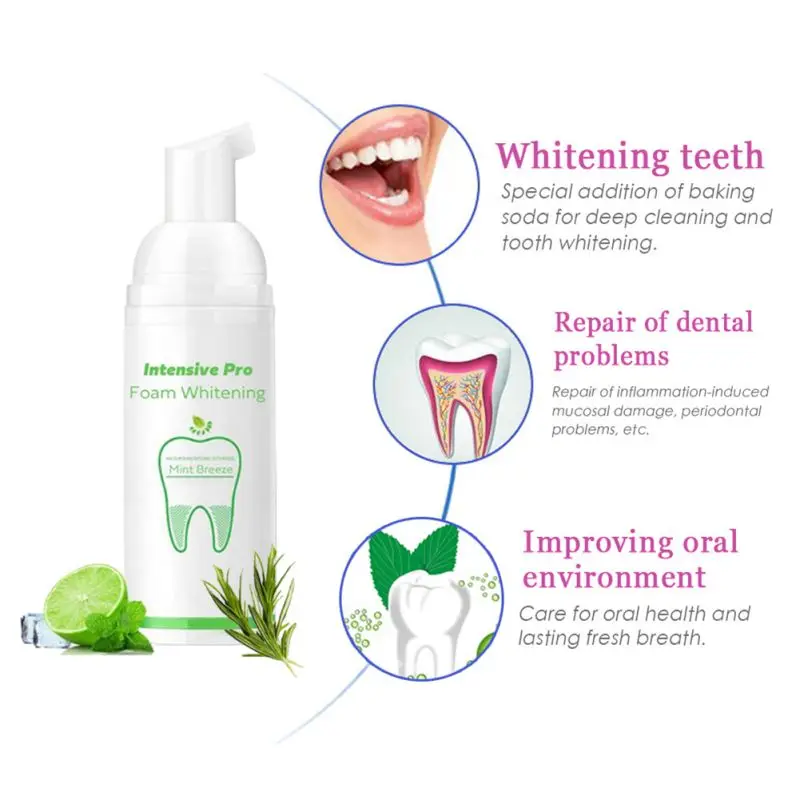 Зубная паста для чистки зубов отбеливающая пенная зубная гигиена полости рта