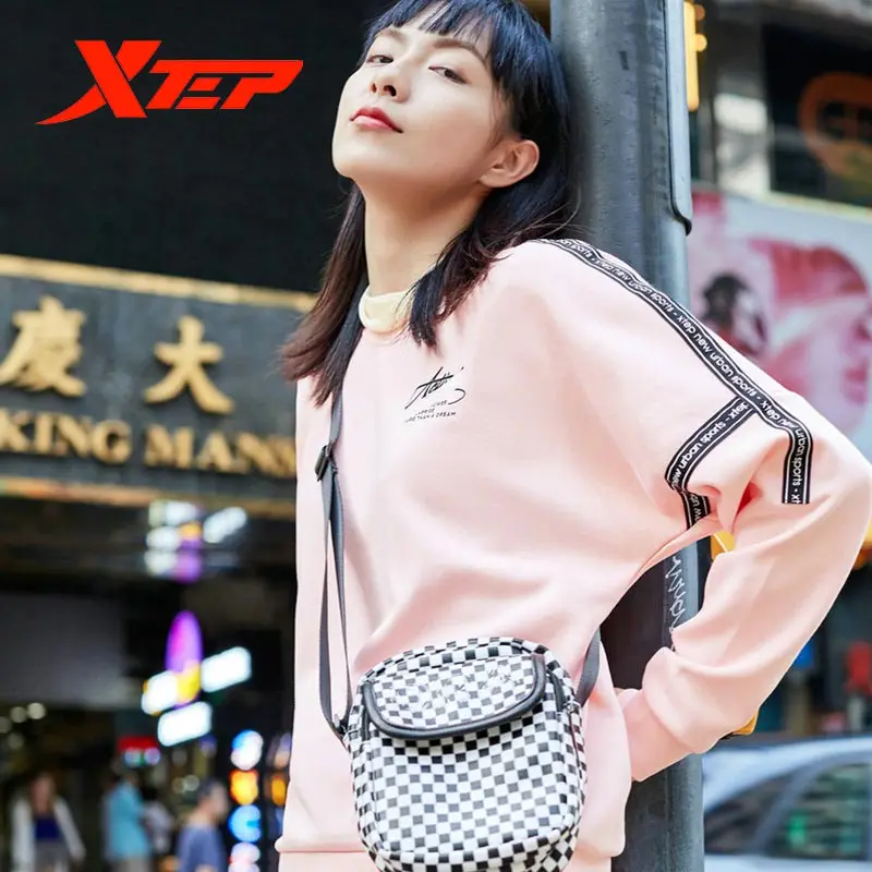 Xtep женский белый Повседневный свитер весна-осень с буквенным принтом пуловер