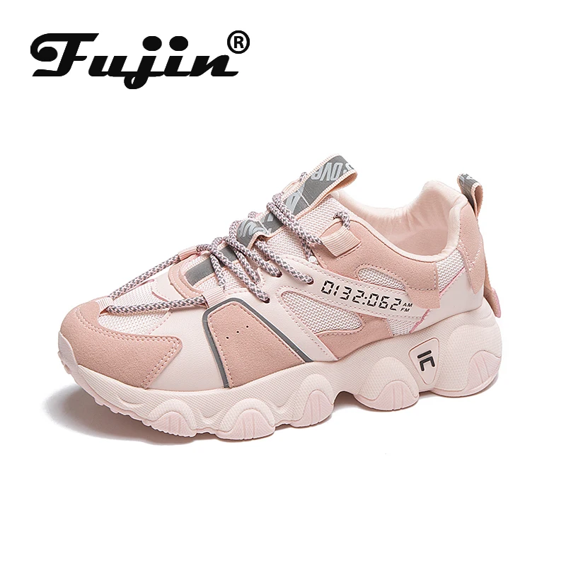 Женские кроссовки с высоким берцем Fujin дышащие на вулканизированной платформе