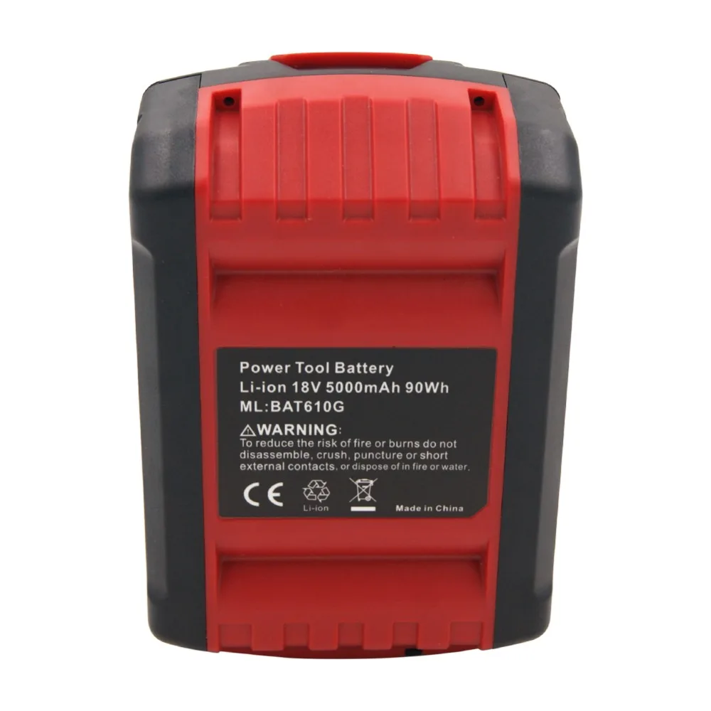 

2PCS BAT609 Replacement Batteries 18V 5000mAh Lithium for Bosch 18V rechargeable Battery BAT618 BAT622 Power Tools GSR 18v-Li