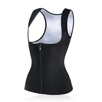lady training zipper vest keep warm tight abdomen tops solid color sport running training sauna clothing waist trainer vest