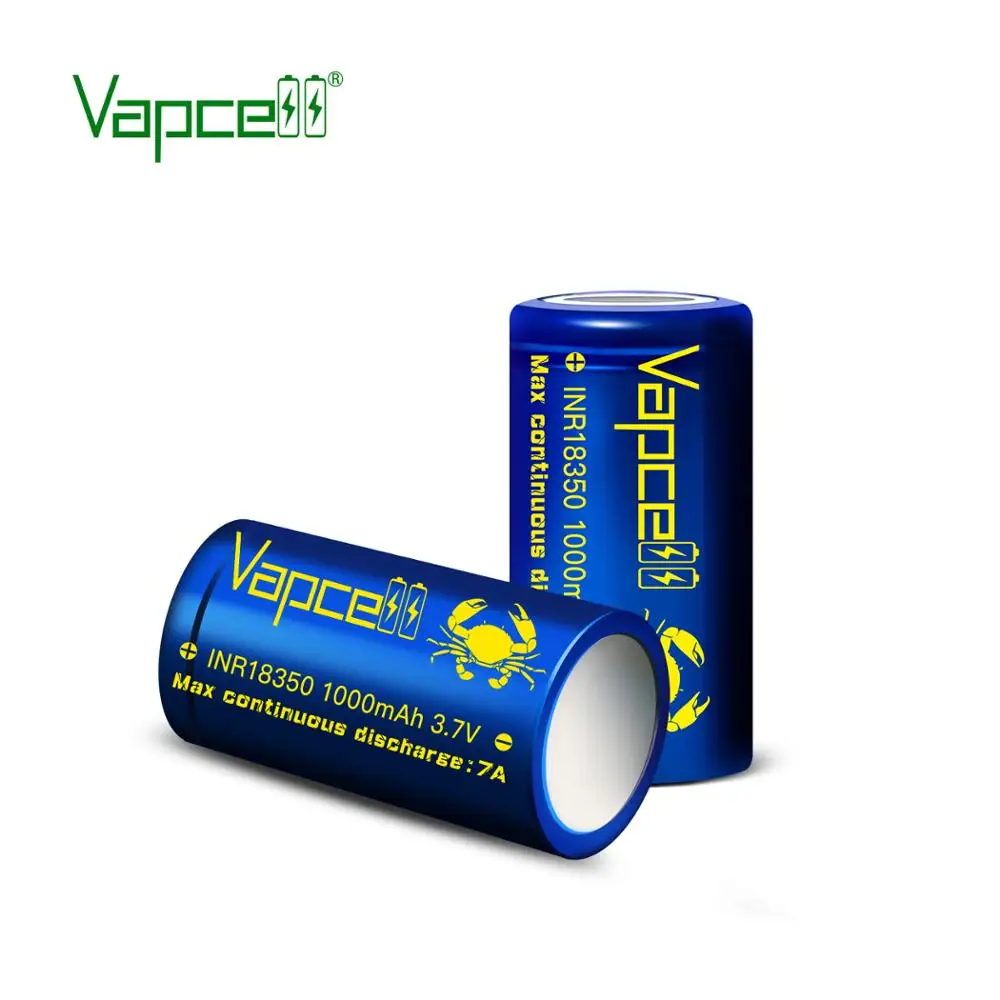 Бесплатная доставка Vapcell Оригинал 18350 1000mah 7A Мини литиевая батарея 3 7 V Высокая