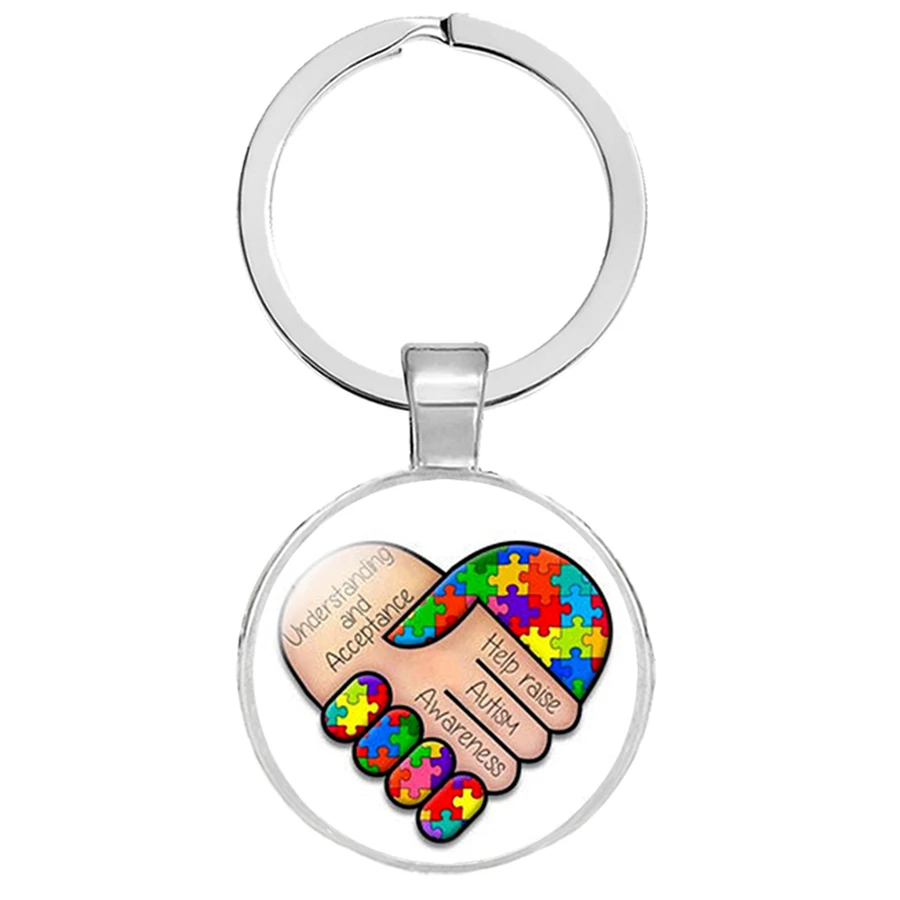 Аутизм красочные головоломки брелоки с символами заботятся о аутизме